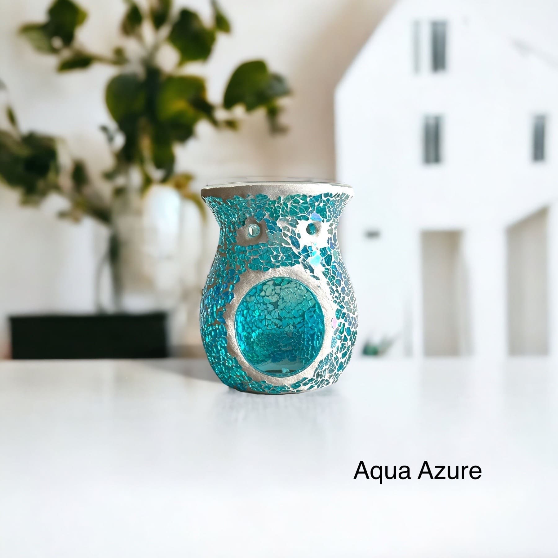 Tealight Burner  + 6 FREE Soy Melts - Aqua Azure image