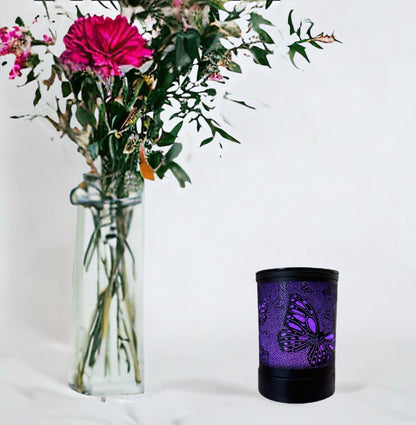 Electric Burner + 6 FREE Soy Melts - Butterfly Bloom Black image